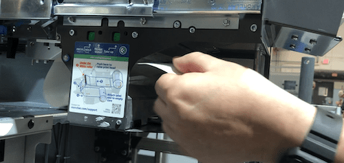 Feed labels through #4 slot